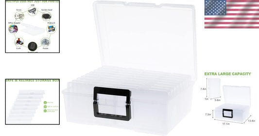 Sturdy Clear Craft Storage Box - 5" x 7" with Latch Closure for Versatile Use