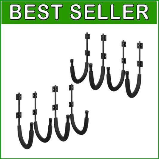 4-Pair Premium Kayak Storage Hooks for Paddleboards and Surfboards - Black