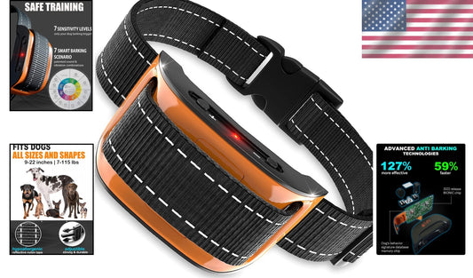 Humane No Shock Bark Collar for All Dog Sizes 5-150 lbs - Beep & Vibration