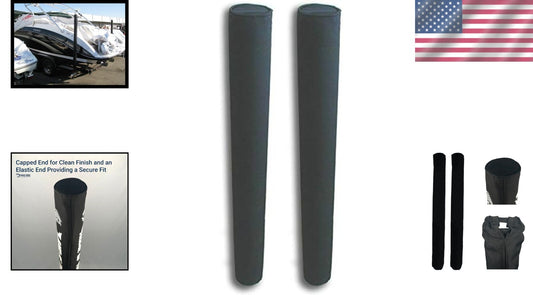 Heavy-Duty Black Boat Trailer Guide Pole Pads - 48-Inch UV Fade Proof Set of Two