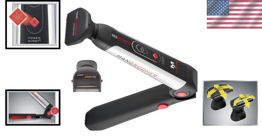 Rechargeable Back Shaver with Adjustable Shock Absorber Heads and Power Burst