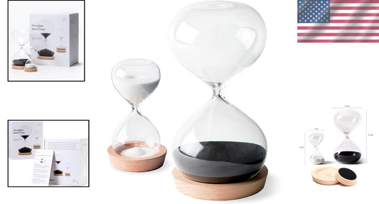 Elegant 30-Minute & 5-Minute Hourglass Sand Timer Set for Enhanced Productivity