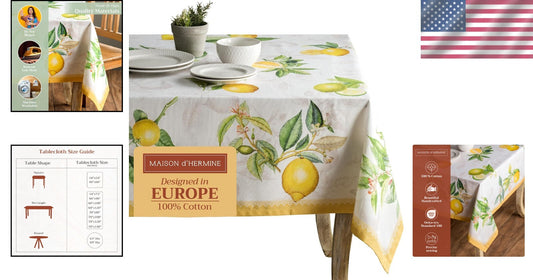 Elegant Leaf Pattern Tablecloth 60" x 120" in Limoncello – Perfect for Events