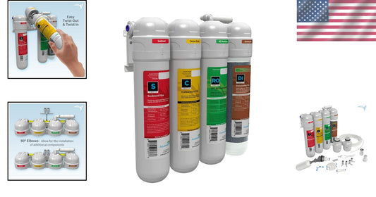 Aquarium Grade 75 GPD RO/DI Water Filter with Carbon Block & Deionizing Filters