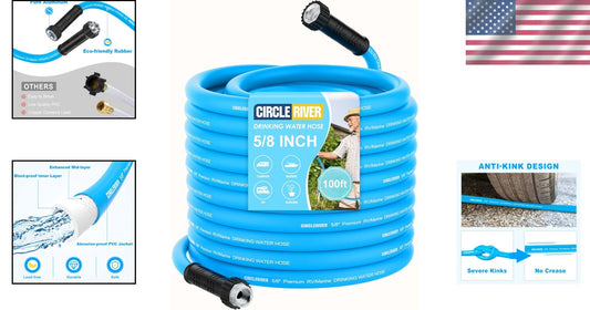 All-Weather 100FT RV Water Hose - Safe & Durable for Camping & Marine Use