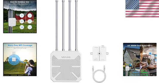 Durable AX3000 Outdoor WiFi 6 Extender - Seamless Roaming & Mesh Compatibility
