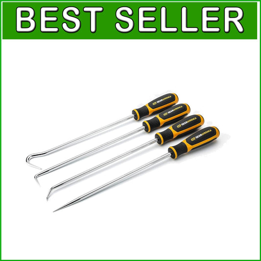 4 Pc. Heavy-Duty Hook & Pick Set with Ergonomic Handles - Professional Quality