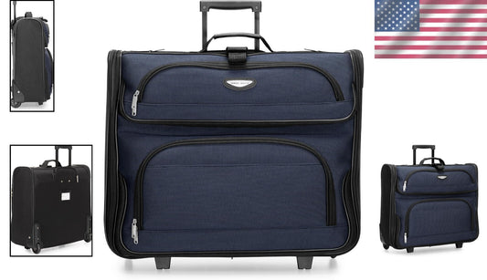 Premium Expandable Travel Luggage - Amsterdam Collection, Navy Color, 23-Inch