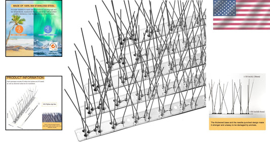 Weather-Resistant Bird Deterrent Spikes - 73.7 Feet, Ideal for Roofs and Gutters