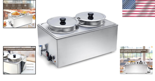 ETL Certified Bain Marie Buffet Table - Easy Clean Stainless Steel Food Warmer