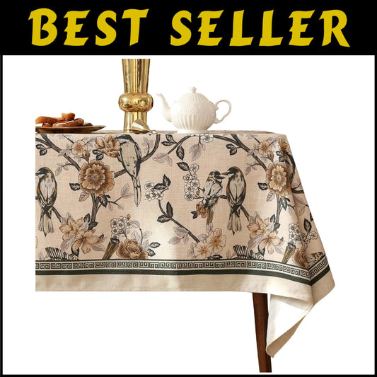 Hand-Painted Floral Table Cover for Rectangle Tables - Perfect for Gatherings