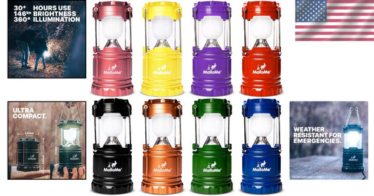 Durable 8-Pack LED Camp Lights - Nature-Inspired Colors for Adventurous Families