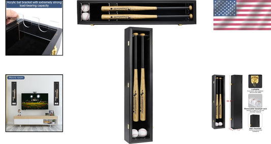 Premium 2-Bat Wooden Display Case with Acrylic & Velvet - Horizontal or Vertical