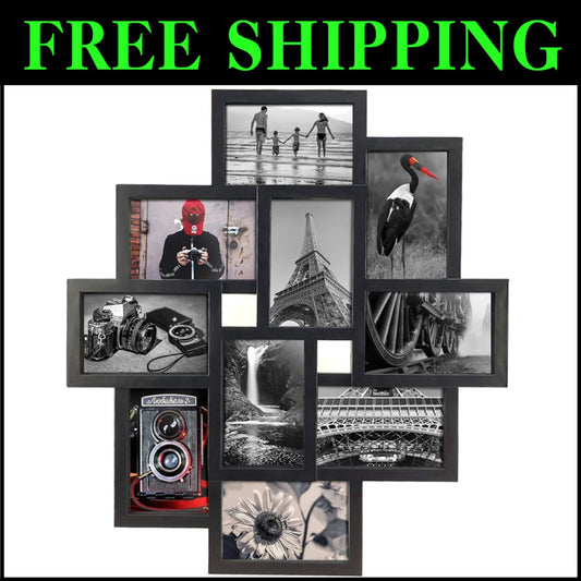 Create Stunning Memories with 10-Opening 4x6 Black Collage Picture Frame