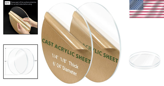 Clear 19-Inch Round Plexiglass Discs - Perfect for Crafts and Tabletop Displays