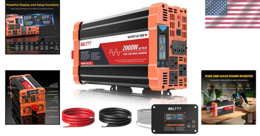 Efficient 2000W DC to AC Inverter for Off-Grid Living & Outdoor Adventures