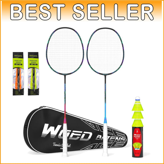 Durable Carbon Fiber Badminton Rackets with Non-Slip Grip - Perfect for Everyone
