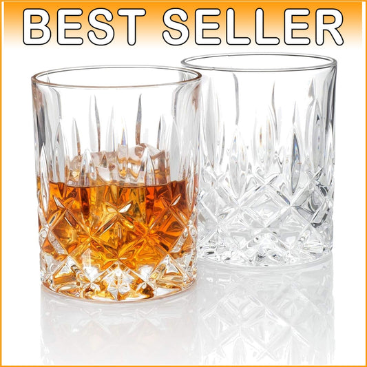 Artful Astor Whiskey Glass Set of 2 - Timeless Elegance for Distinctive Spirits