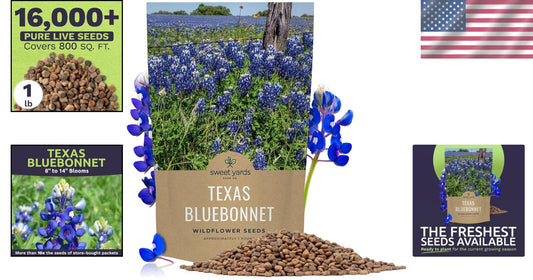 Guaranteed Growth 1 lb Texas Bluebonnet Wildflower Seeds - Perfect Garden Gift