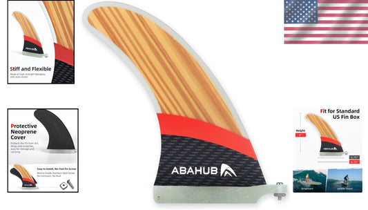 All-Conditions 9'' Fiberglass SUP Fin - Tool-Free Installation & Carry Cover