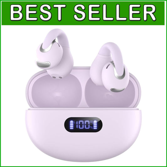 Wireless Bone Conduction Headphones - Lightweight & Comfortable Earbuds - Purple