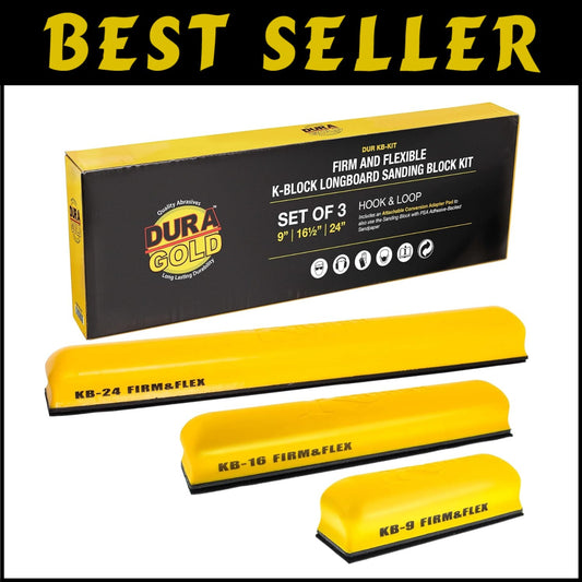 Premium 3-Piece Sanding Block Kit for Auto Body & Woodworking - 9", 16", 24"