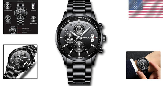 Stylish Men’s Stainless Steel Watch - Durable Waterproof Design & Gift Ready