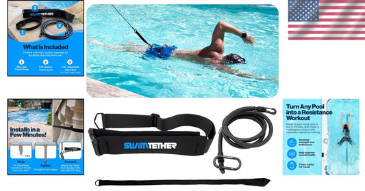 Adjustable Swimming Resistance Belt Pack for Lap Training - Durable & Portable