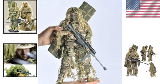 Collectible 12-Inch Camouflage Sniper Figure - Exquisite Details & Accessories