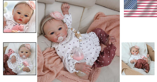 Lifelike 18-Inch Newborn Reborn Baby Doll Girl - Safe for Kids 3+ Gift Set