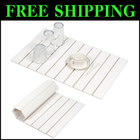 Foldable Diatomaceous Earth Kitchen Drying Mat - Versatile 23 x 15.3 Inches