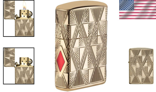 Distinctive Brass Deep Carve Lighter – Windproof & Durable, Gift Box Included
