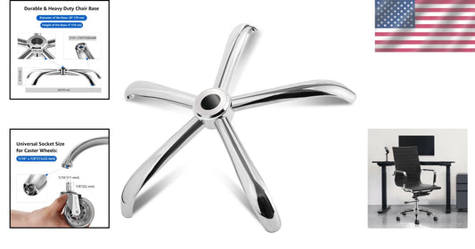 28 Inch Heavy Duty Office Chair Base Replacement - Universal Metal Leg Silver