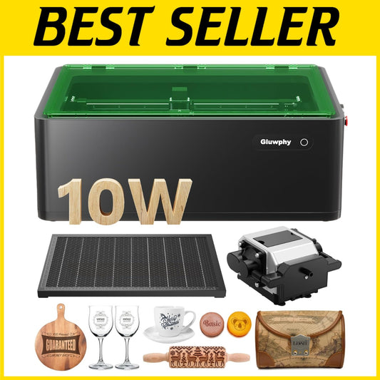 Precision 10W Laser Cutter with Air Assist - Ideal for Wood, Metal, Acrylic