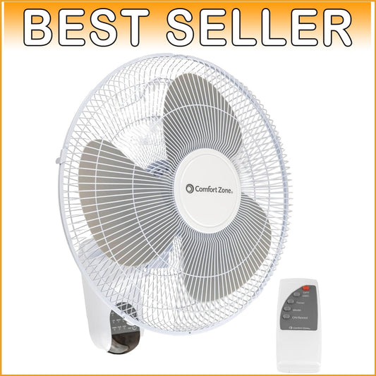Adjustable 16-Inch Wall-Mount Fan with Remote - Perfect for Home, Office & Gym
