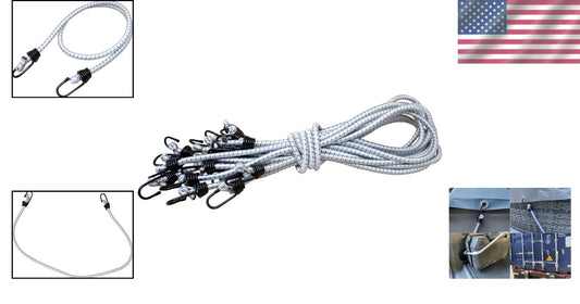 Durable Multi-Use Bungee Cords, 48-Inch with Hooks – Ideal for Outdoors, 10-Pack