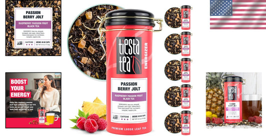 Caffeinated Raspberry Passionfruit Black Tea Blend - Perfect for Hot or Iced
