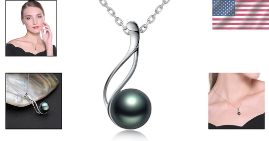 925 Sterling Silver Tahitian Black Pearl Pendant for Women - Timeless Gift