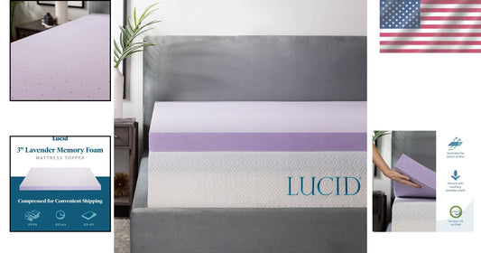 Ventilated King Size Memory Foam Topper with Lavender Infusion for Relaxation