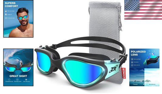 Durable Polarized Swim Goggles - Comfortable Anti-Fog Design for All Levels