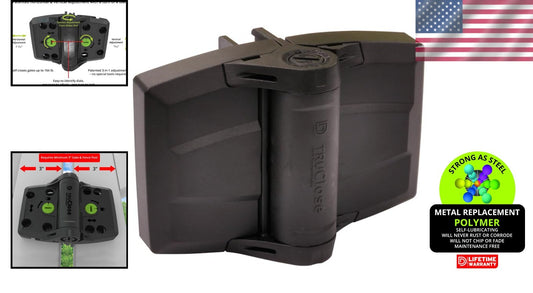 Durable Self-Closing Hinge Pair for Gates Up to 154 lbs with Easy Adjustability