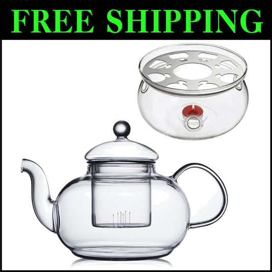 Durable Dishwasher Safe Glass Teapot with Infuser - Ideal Gift for Tea Lovers