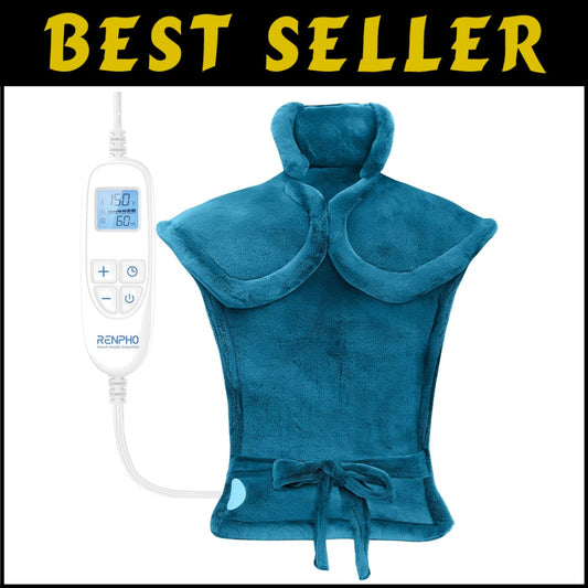 Weighted Electric Heating Pad with 6 Heat Settings - Ideal for Comfort & Relief