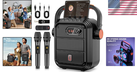 Rechargeable Karaoke Speaker Set with Dual Mics – Ideal for Home and Outdoors