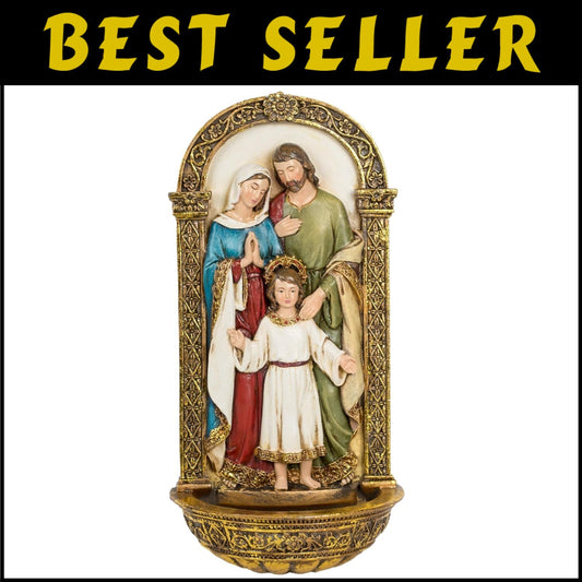 Joseph's Studio 7.75” Holy Family Water Font – Symbolic Décor for Faith and Hope