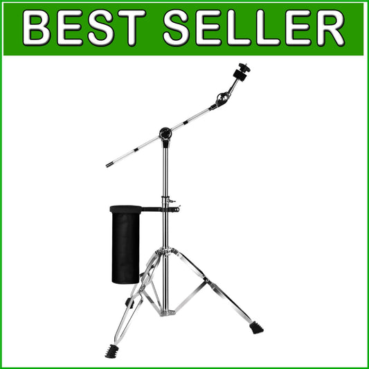 Adjustable T-Shape Cymbal Stand with Drum Sticks Holder - Boom & Straight Combo