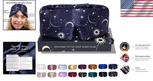 Award-Winning Silk Sleep Mask - Hypoallergenic for Gentle Skin Protection