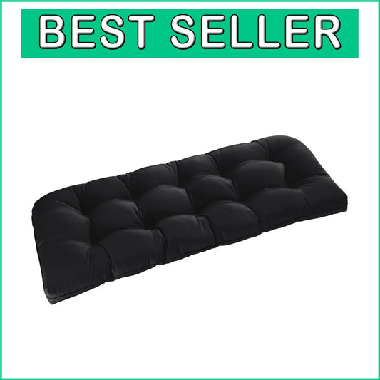 Durable 48x18x5 Black Patio Cushion - Waterproof and Stain-Resistant Design