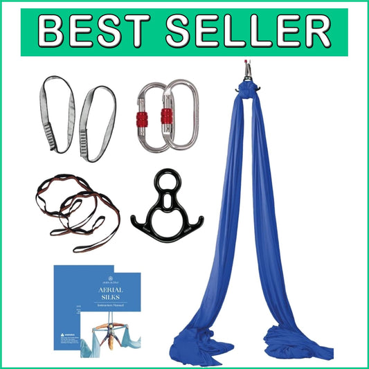 Durable Aerial Silks Starter Kit - 9 Yards Yoga Hammock with Hardware Included