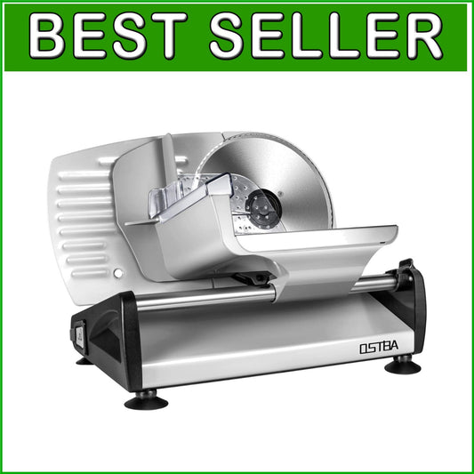 Electric Meat Slicer with Child Lock - Adjustable Thickness & Stainless Steel...
